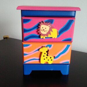 Hand Painted Wood Jewelry Box For Child